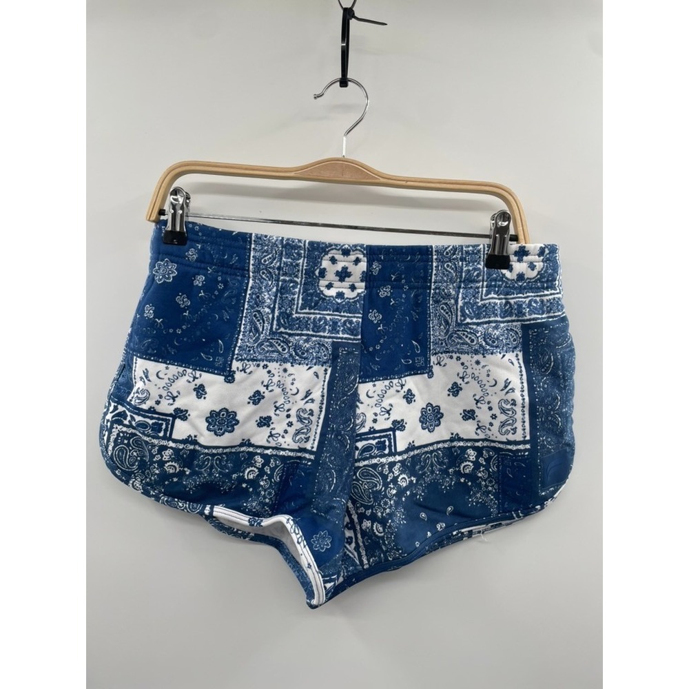 NWT Fabletics Year Round Terry Dolphin Short Women's Medium Blue & White Pull-On